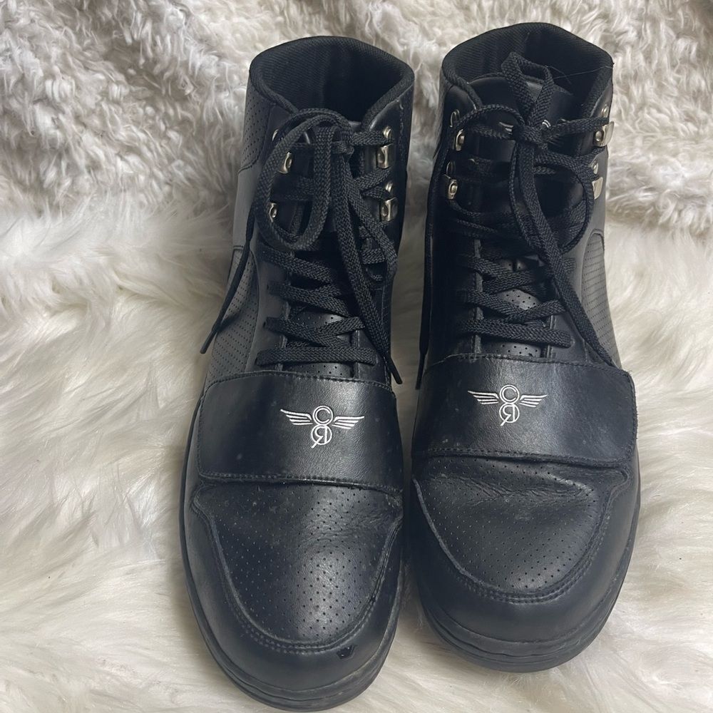 Creative Recreation Women leather black lace up boots size 12